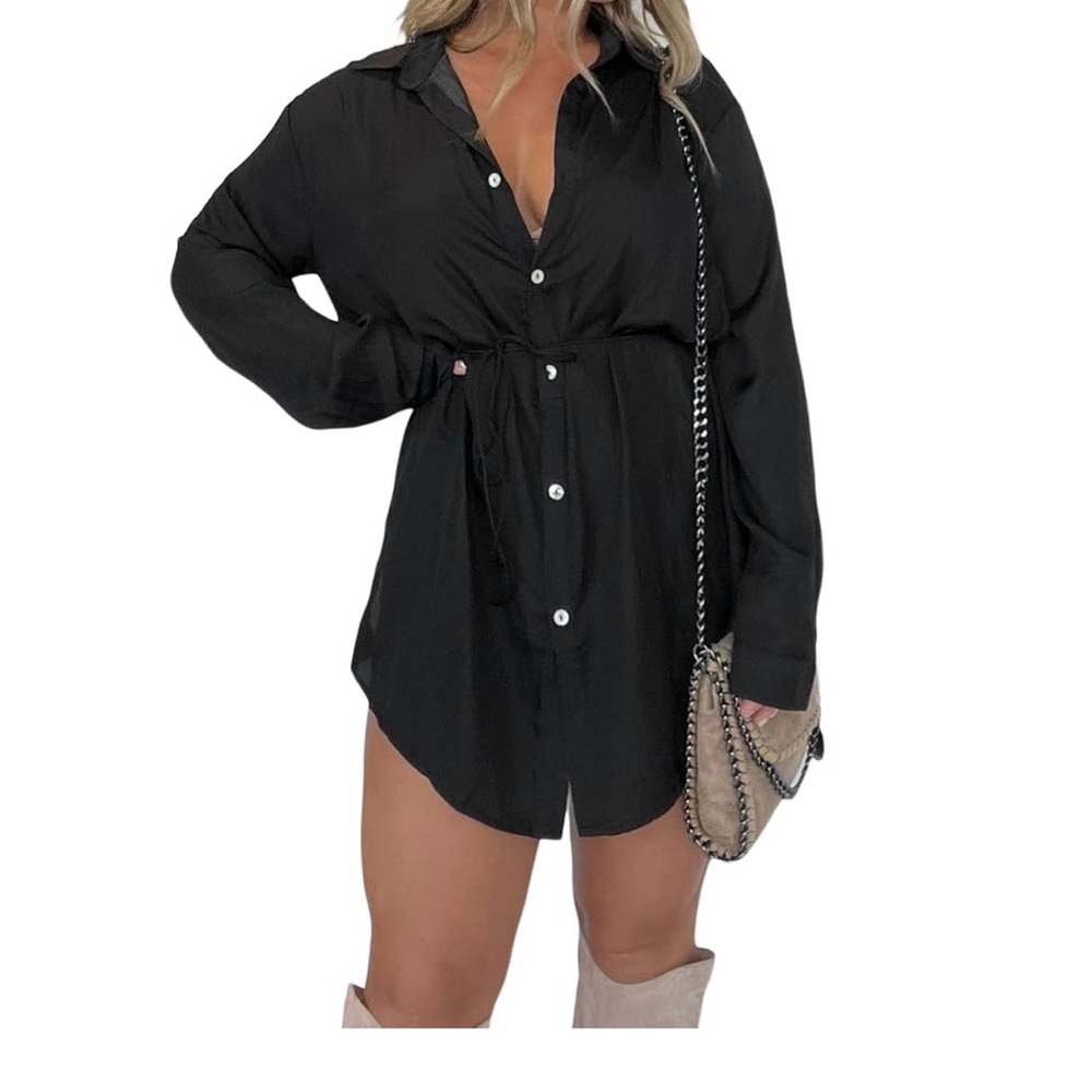 Black women's romper dress new without tags size large